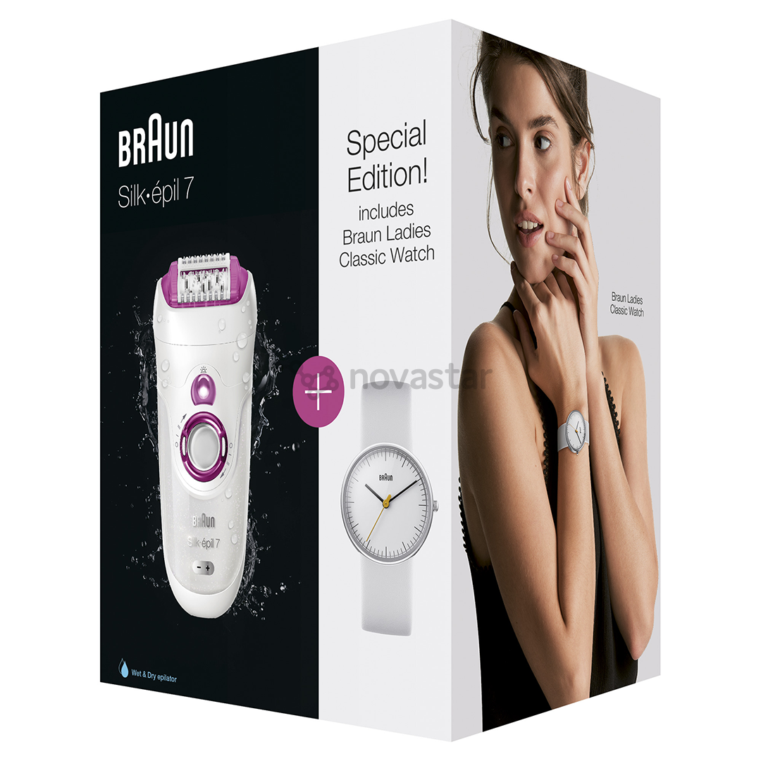 Epiliatorius Braun 7 + laikrodis Braun