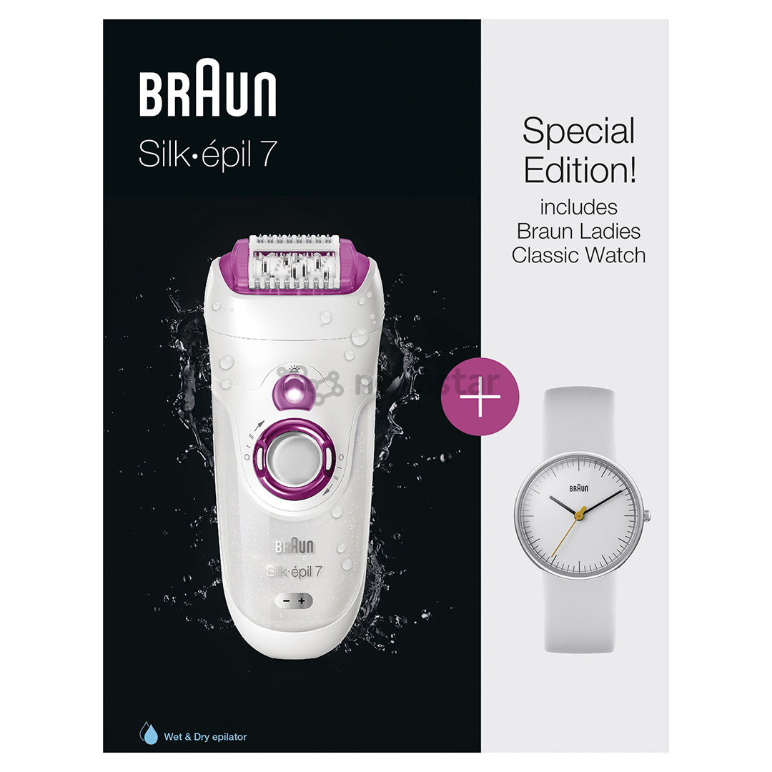 Epiliatorius Braun 7 + laikrodis Braun