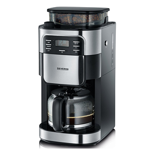 Severin, water tank 1.4 L, inox/black - Coffee maker with grinder