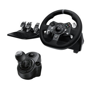 Žaidimų vairas Logitech G920 + Driving force pavarų perjungimo svirtis Xbox One / PC G920SHIFTER