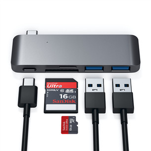Satechi, MacBook 12'', USB-C, pilkas - USB šakotuvas