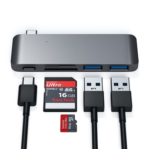 USB šakotuvas Satechi USB-C Pass Through USB Hub - 3-in-1