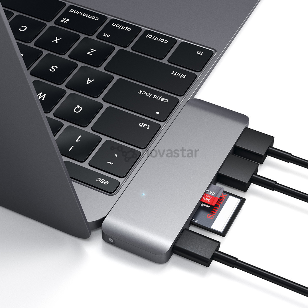 Satechi, MacBook 12'', USB-C, pilkas - USB šakotuvas