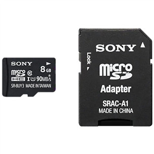Atminties kortelė Sony Micro SDHC 8GB+SD adapteris, 10 klasė