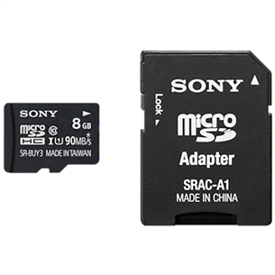Atminties kortelė Sony Micro SDHC 8GB+SD adapteris, 10 klasė