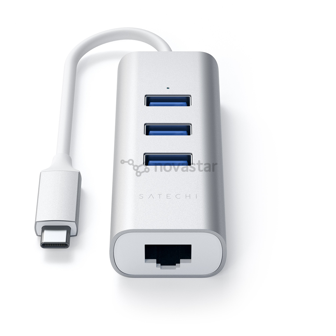 Šakotuvas Satechi USB-C -- Gigabit Ethernet, ST-TC2N1USB31AS