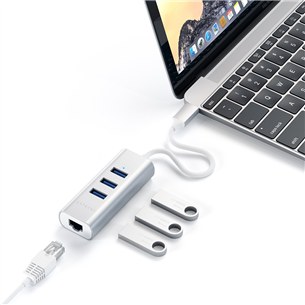 Šakotuvas Satechi USB-C -- Gigabit Ethernet, ST-TC2N1USB31AS