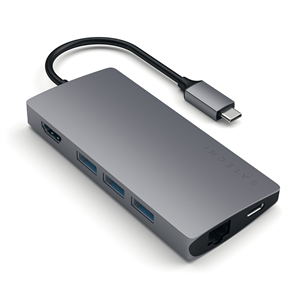 Satechi USB-C Multi-Port 4K Gigabit Ethernet, серый - Хаб