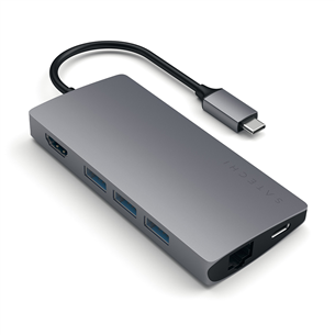 Satechi USB-C Multi-Port 4K Gigabit Ethernet, серый - Хаб ST-TCMA2M