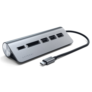 USB-C  + memory card reader Satechi hub, USB C, grey - Adapter