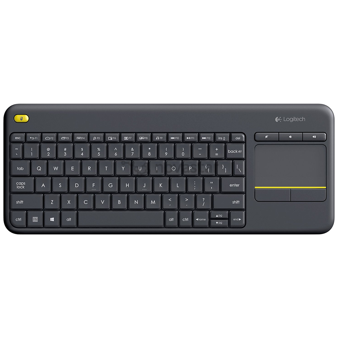 Klaviatūra Logitech K400 Plus, RUS, Belaidė