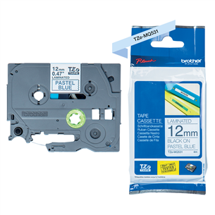 Labelling tape black on pastel blue background 4m x 12mm, Brother TZEMQ531