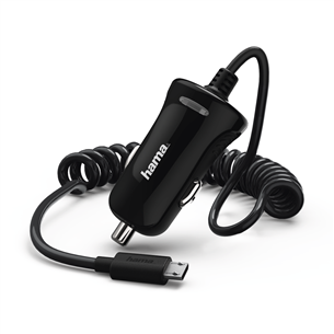 Automobilinis įkroviklis Hama Micro USB, 2,4A, Juodas 00178261