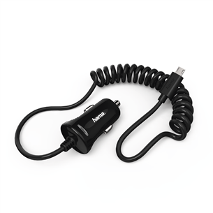 Automobilinis įkroviklis Hama Micro USB, 2,4A, Juodas