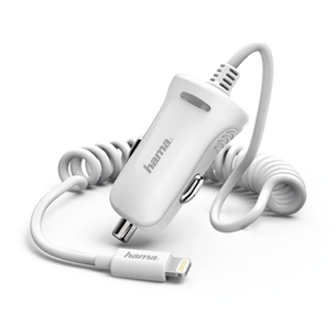 Automobilinis įkroviklis Hama Lightning 2.4A, Baltas