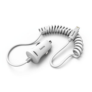 Automobilinis įkroviklis Hama Lightning 2.4A, Baltas