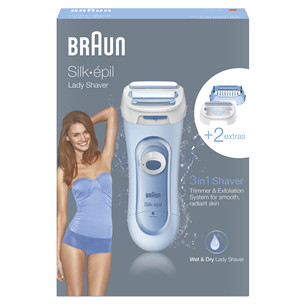 Braun Silk-épil Wet & Dry, mėlynas - Skustuvas