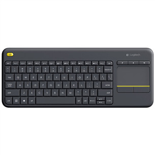 Klaviatūra Logitech K400 Plus, US, Belaidė, Juoda