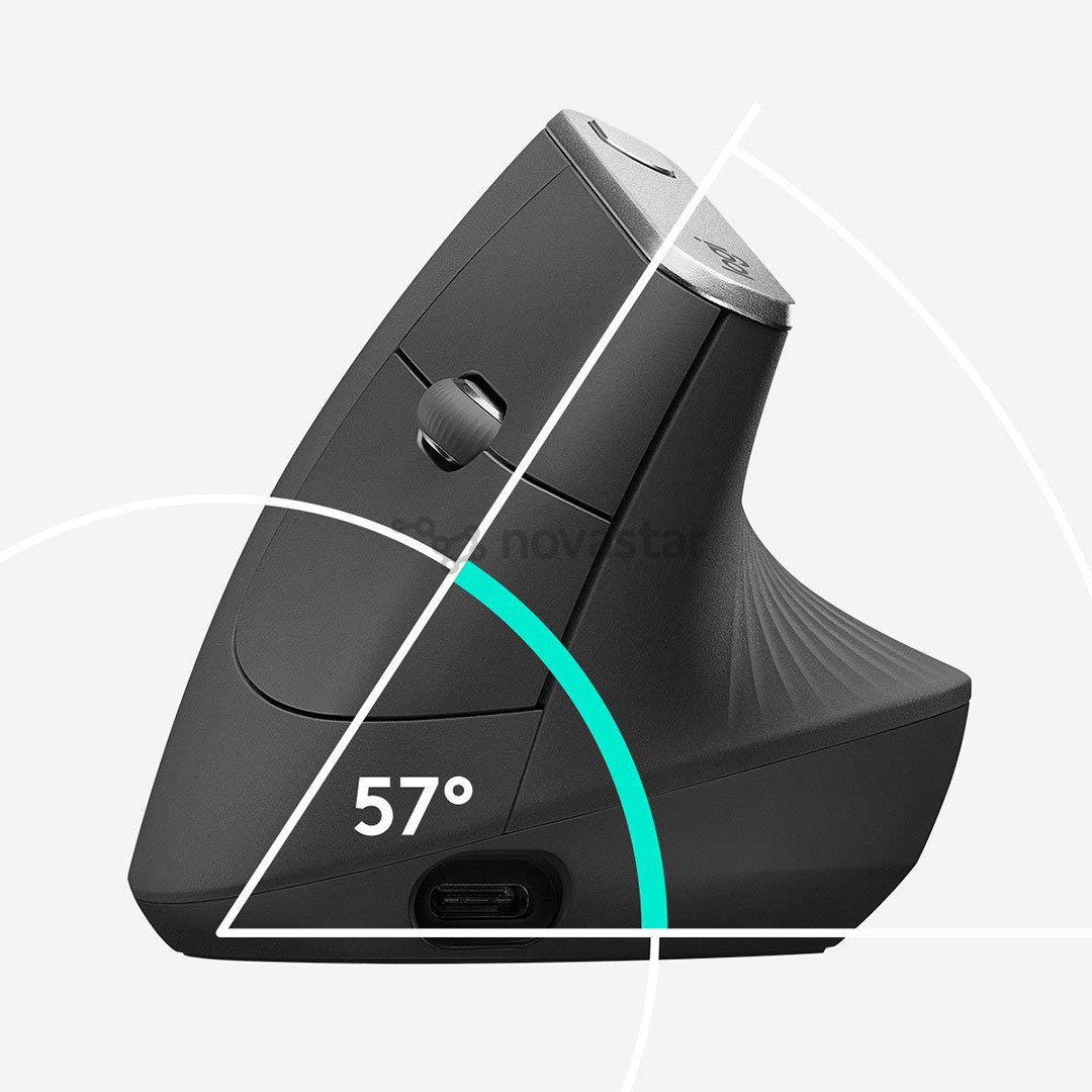Logitech MX Vertical Advanced Ergonomic, juoda - Belaidė pelė