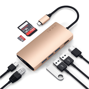 Adapteris Satechi USB-C Multi-Port 4K Gigabit Ethernet 