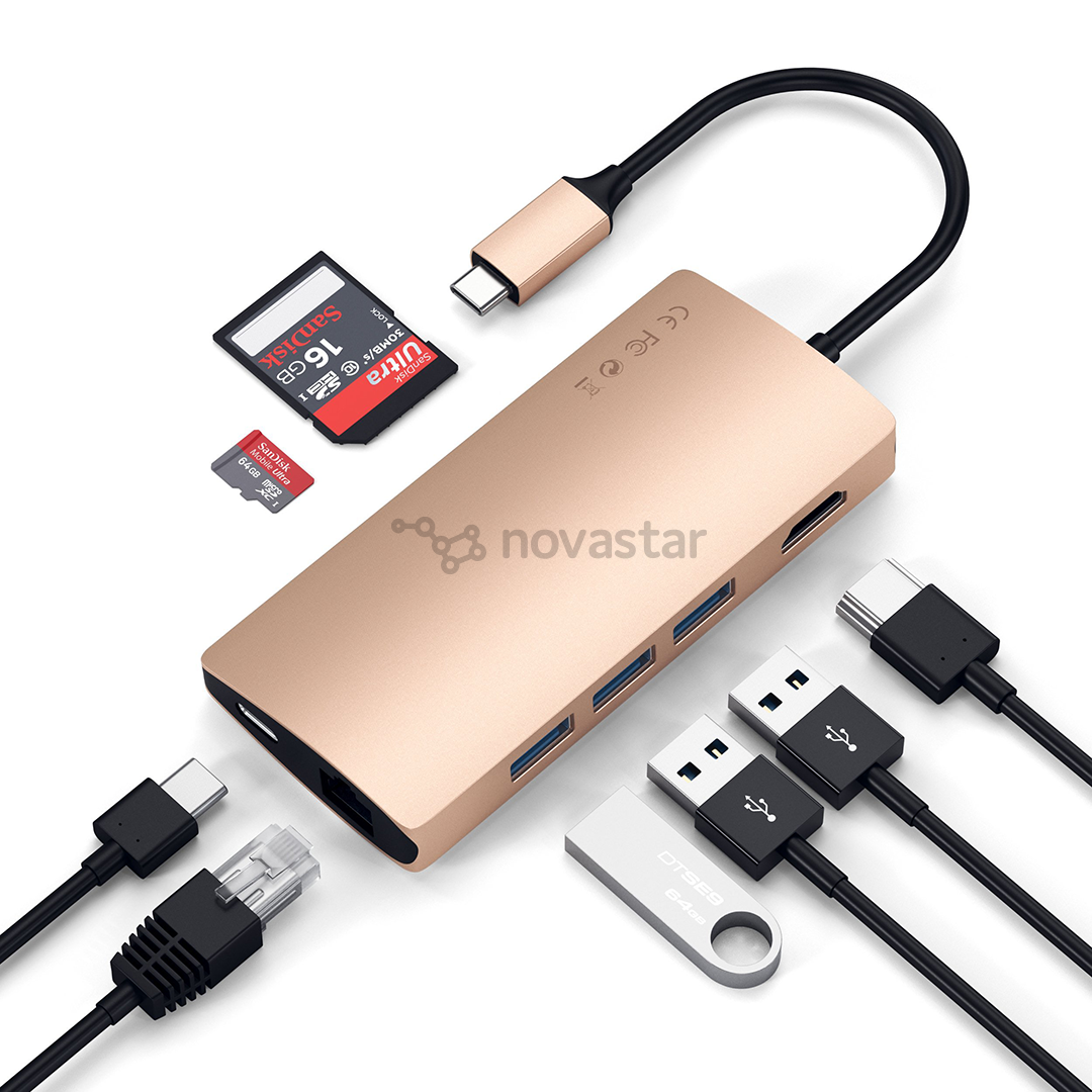 Adapteris Satechi USB-C Multi-Port 4K Gigabit Ethernet 