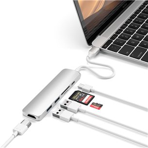 Šakotuvas Satechi USB-C Multi-port 4K + SD-skaitytuvas, ST-SCMA2S