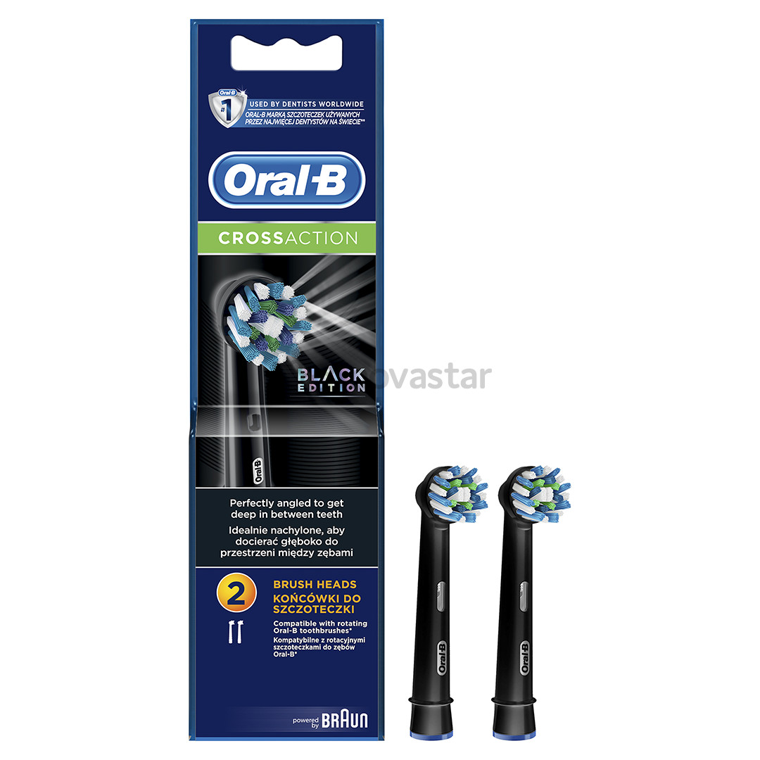 Braun Oral-B Cross Action, 2 шт., черный - Насадки для зубной щетки