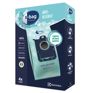 Dulkių siurblių maišeliai Electrolux S-bag Anti-Allergy, 4vnt E206S
