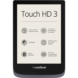 Elektroninė skaityklė PocketBook Touch HD 3, Pilka PB632-J-WW