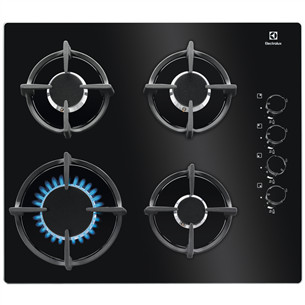 Electrolux 600, plotis 59 cm, juoda - Įmontuojama dujinė kaitlentė KGG6407K