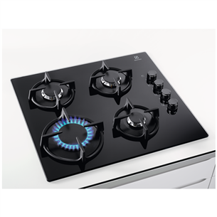 Electrolux 600, width 59 cm, black - Built-in Gas Hob