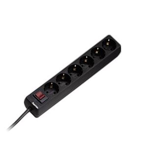 Hama, 1.4 m, 6 sockets, black - Power strip