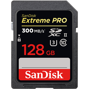 Atminties kortelė SanDisk Extreme PRO SDXC 128GB, 300MB/s UHS-II