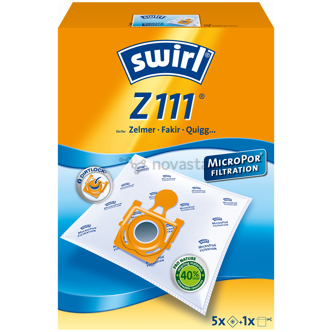 Dulkių siurblių maišeliai Swirl Micropor Z 111, 5vnt