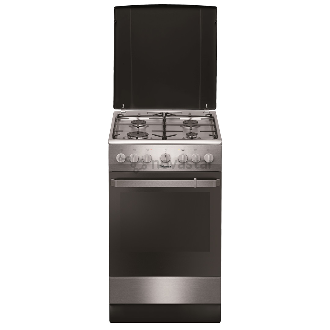 Hansa, 8 программ, 62 л, нерж. сталь - Отдельностоящая газовая плита с электрической духовкой