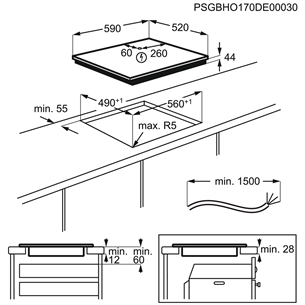 Electrolux, width 59 cm, frameless, white - Built-in Induction Hob