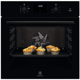 Electrolux SteamBake 600, каталитическая очистка, 72 л, черный - Интегрируемый духовой шкаф