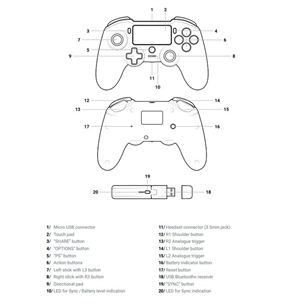 Žaidimų pultelis Big Ben PS4 Nacon Asymmetric, Belaidis