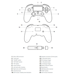 Nacon Asymmetric Wireless Controller, black - PS4 gamepad