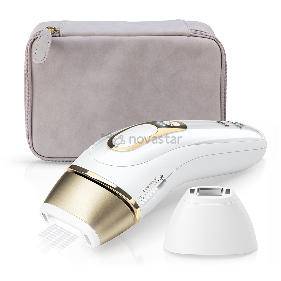 Braun Silk-expert Pro 5, бритва Venus Extra Smooth, сумка для хранения, белый/золотистый - Фотоэпилятор
