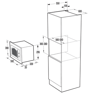 Įmontuojama mikrobangų krosnelė Gorenje BM235CLB