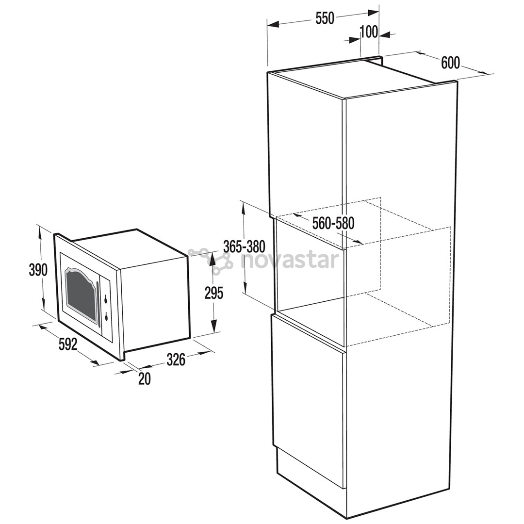 Įmontuojama mikrobangų krosnelė Gorenje BM235CLB