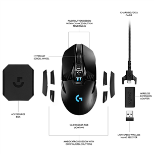 Pelė Logitech G903 LightSpeed, Belaidė