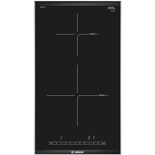 Bosch Serie 6 Domino, width 30.6 cm, steel frame, black - Built-in Induction Hob