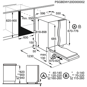 Įmontuojama indaplovė Electrolux  EES69310L (įlenktas priekis)