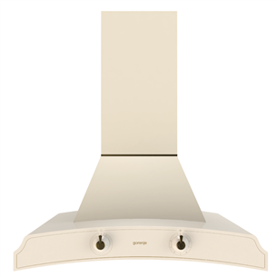 Gorenje, 621 m³/h, width 60 cm, beige - Cooker Hood