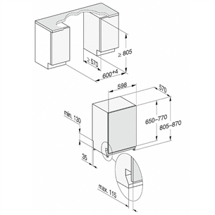 Įmontuojama indaplovė Miele G7150SCVI