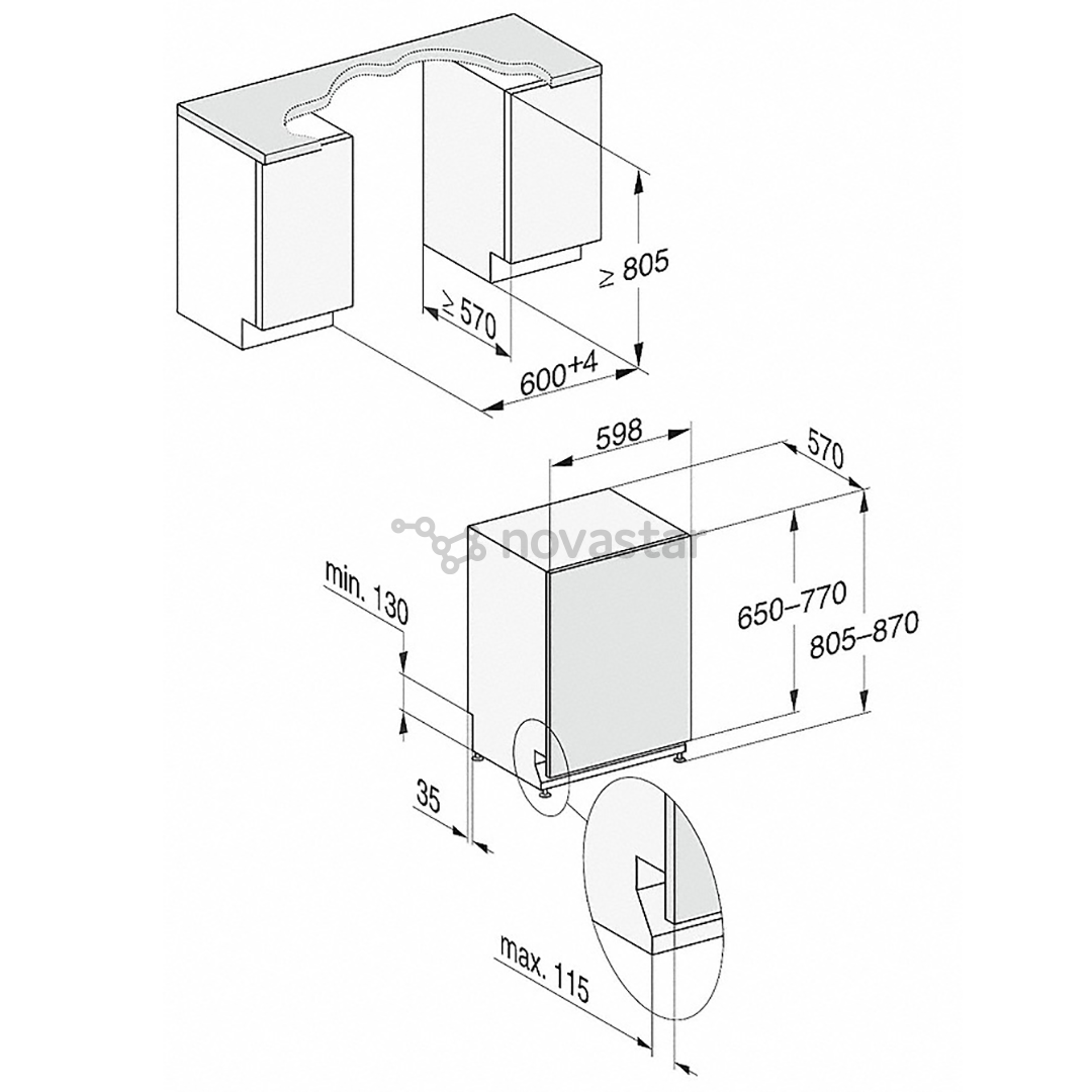 Įmontuojama indaplovė Miele G7150SCVI
