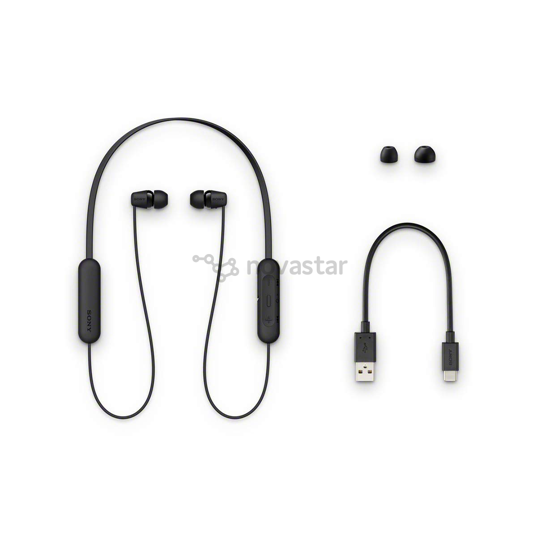 Ausinės Sony WI-C200, Belaidės, Juodos