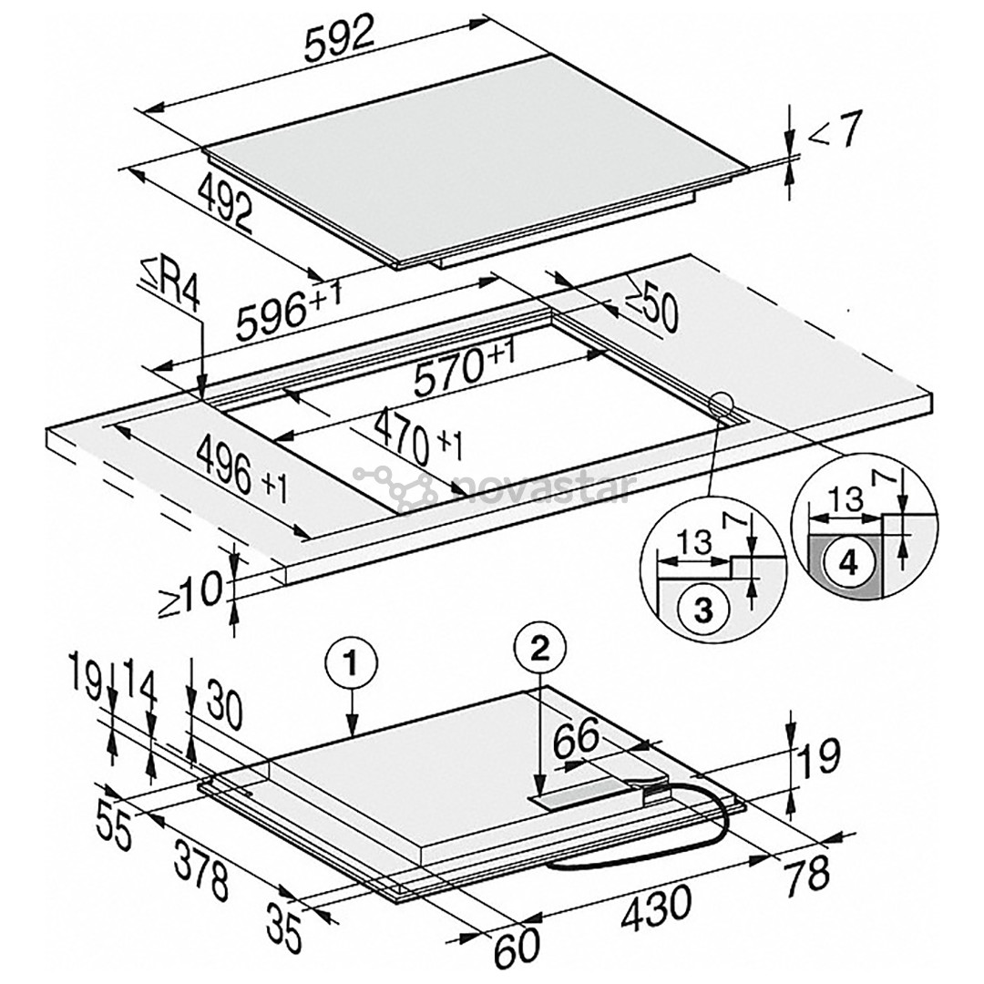 Miele, plotis 59,2 cm, berėmė, juoda - Įmontuojama indukcinė kaitlentė